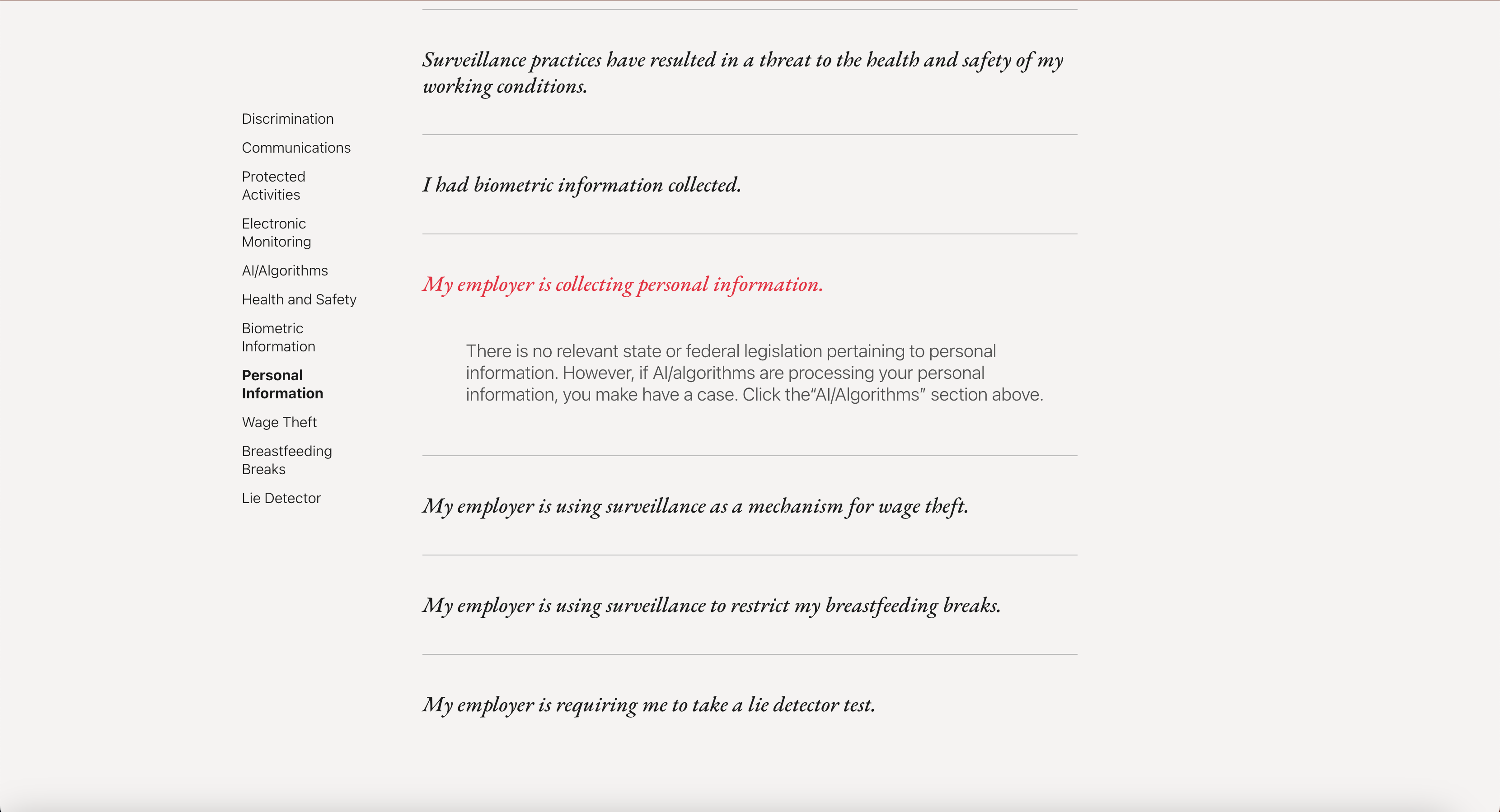 Workplace Surveillance Tracker
