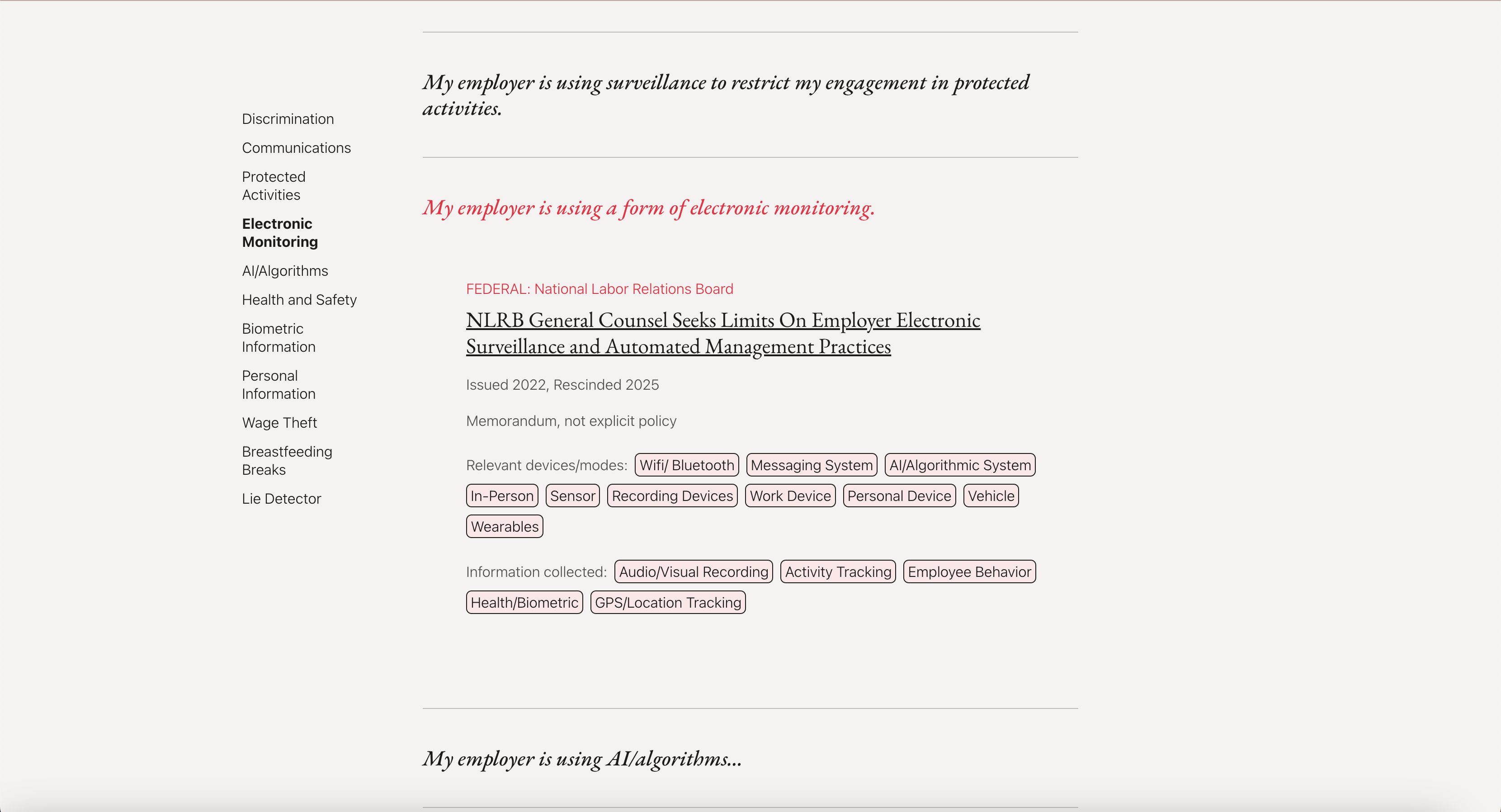 Workplace Surveillance Tracker
